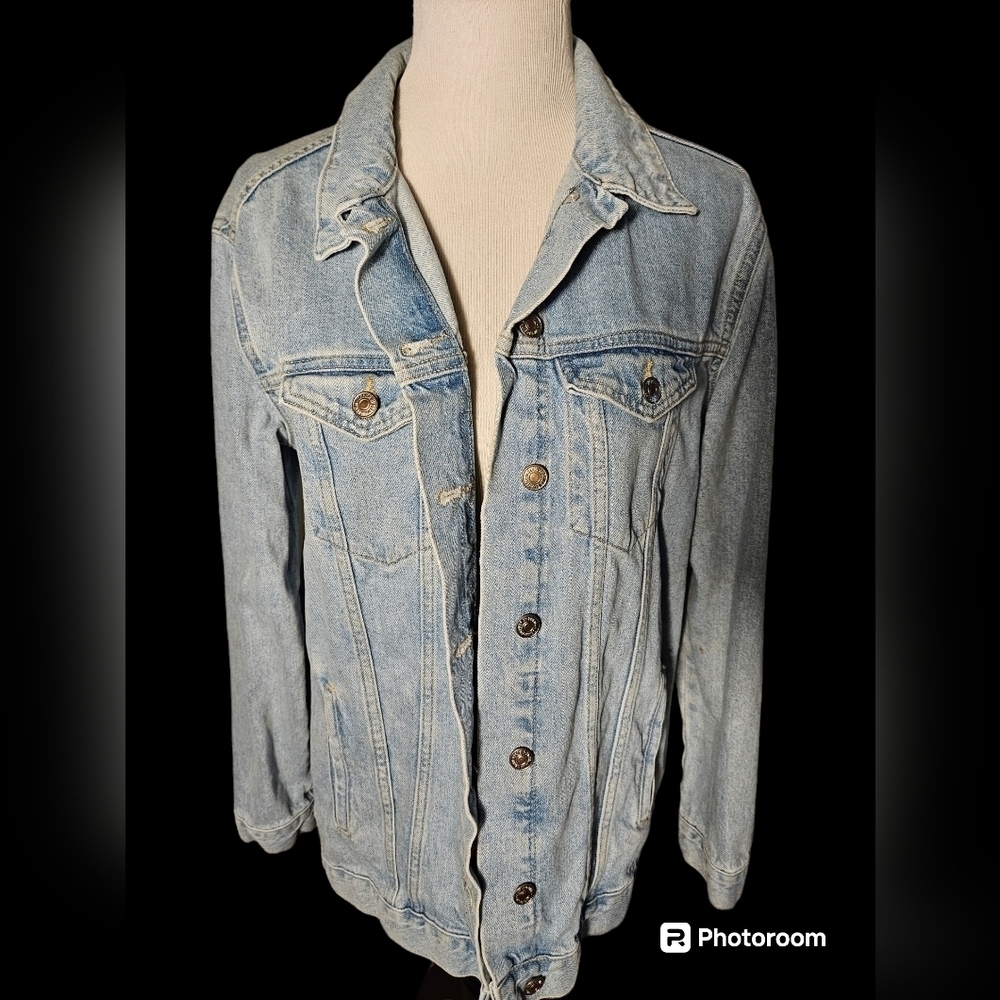 Forever 21 Los Angeles light wash denim jacket womens size s. - Picture 2 of 16